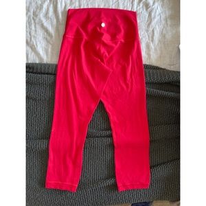 Red lululemon align crops 21”